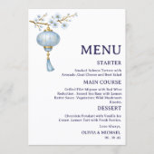 Japanese Blue Lantern Wedding Menu Card Menükarte (Vorderseite)