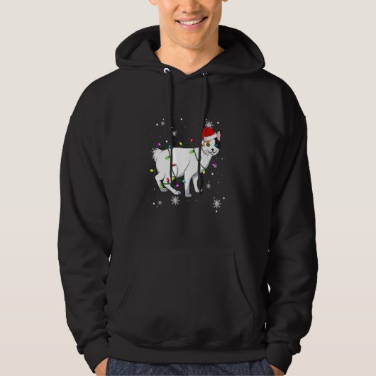 Japanese Bobtail Cat Christmas Lights Christmas Ca Hoodie (Vorderseite)