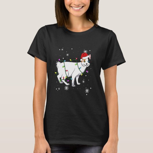 Japanese Bobtail Cat Christmas Lights Christmas Ca T-Shirt (Vorderseite)