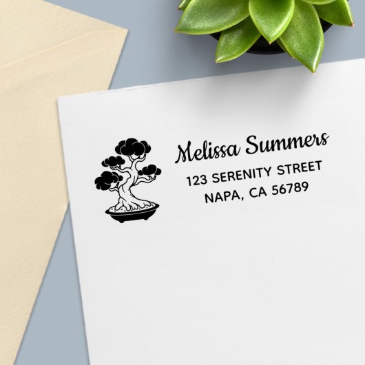 Japanese Bonsai Tree in a Tray Return Address Permastempel