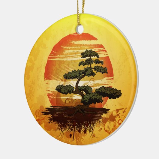 Japanese Bonsai Tree Keramikornament (Links)