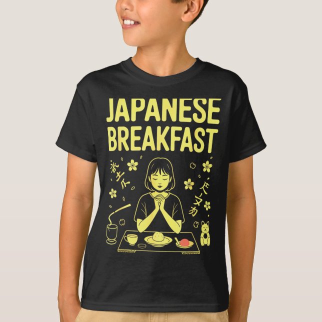 Japanese Breakfast Zen Morning Miso Rice Tea Graph T-Shirt (Vorderseite)