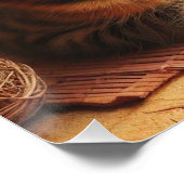 Japanese brown tabby cat poster (Ecke)
