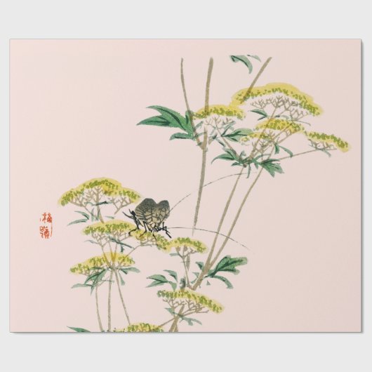 JAPANESE BUTTERFLY-BLUME Packpapier (Flach)