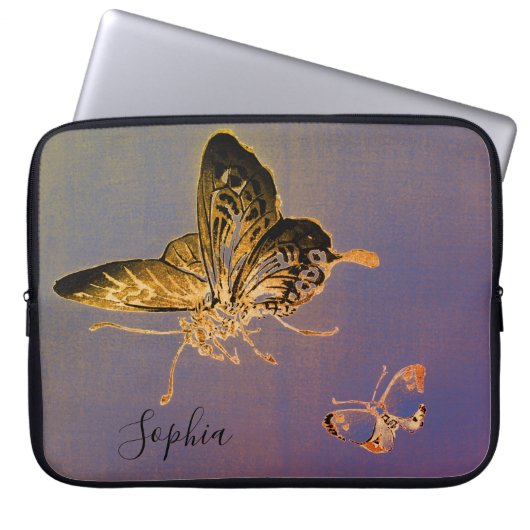 JAPANESE BUTTERFLY INDIVIDUELLE NAME Electronics B Laptopschutzhülle (Vorderseite)