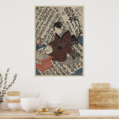 Japanese Caligraphy and Emperor Horikawa Poster (Küche)