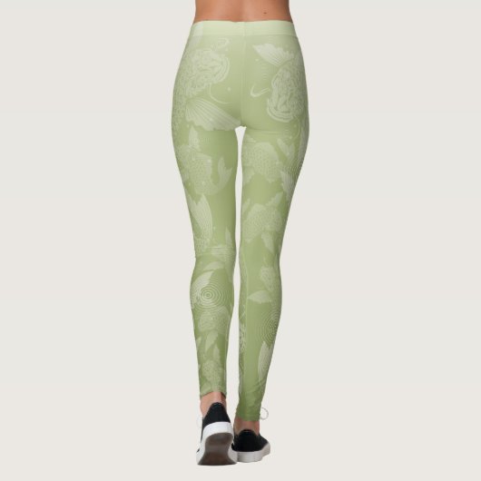 Japanese carp-moss green ground@miyasan leggings (Rückseite)