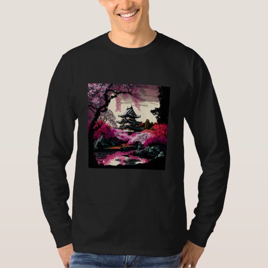 Japanese Castle in a forest of cherry blossoms pai T-Shirt (Vorderseite)