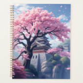 Japanese Castle in Cherry Blossom Spring – Elegant Planer (Vorderseite)