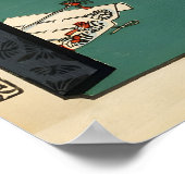 Japanese Cat Master Art Print White Cat Poster (Ecke)