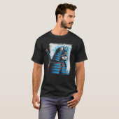 Japanese Cat Warrior Samurai Ukiyo e Art Men Boys T-Shirt (Vorne ganz)