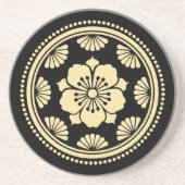 Japanese Cherry Blossom Crest (Kamon) Getränkeuntersetzer (Vorne)