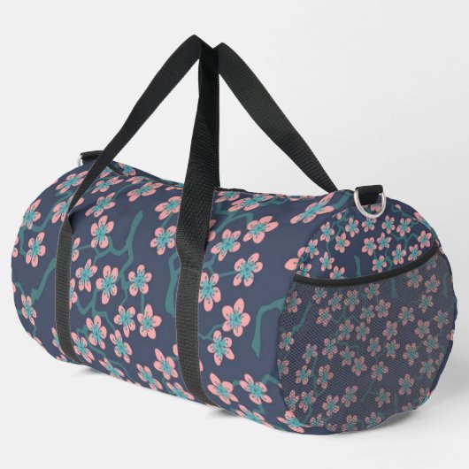 Japanese cherry blossom sakura blossoming flowers duffle bag (Rechte Ecke)