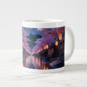 Japanese Cherry Blossom Sakura Mug - Night Jumbo-Tasse (Vorderseite Rechts)