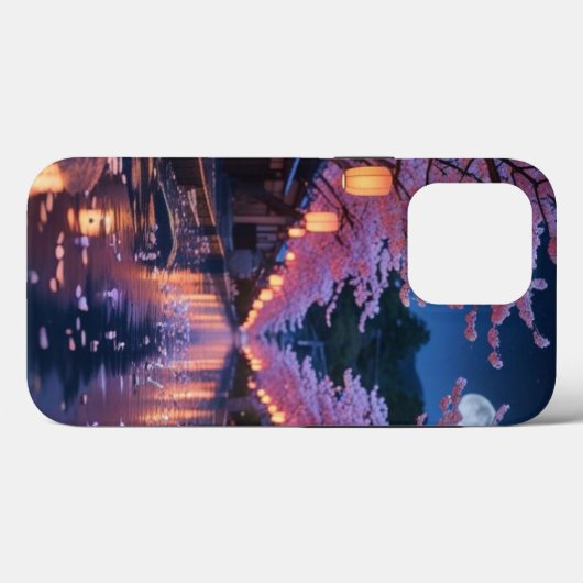 Japanese Cherry Blossom Sakura Phone Case - Night (Rückseite (Horizontal))