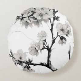Japanese Cherry Blossom Sakura Rundes Kissen