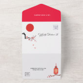 Japanese Cherry Blossom Wedding  All In One Einladung (Außenbereich)