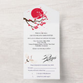 Japanese Cherry Blossom Wedding  All In One Einladung (Innen Boden)