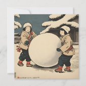Japanese children rolling large snow balls (Vorderseite)