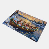 Japanese Chin Christmas Boat Holiday Fußmatte (Schrägansicht)