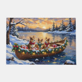 Japanese Chin Christmas Boat Holiday Fußmatte (Vorderseite)