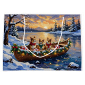 Japanese Chin Christmas Boat Holiday Große Geschenktüte (Vorderseite)