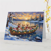 Japanese Chin Christmas Boat Holiday Karte (Gelbe Blume)