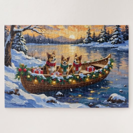 Japanese Chin Christmas Boat Holiday Puzzle (Horizontal)