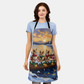 Japanese Chin Christmas Boat Holiday Schürze (Getragen)