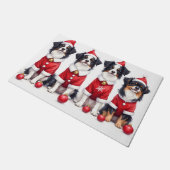 Japanese Chin Christmas Dress Santa Hat Fußmatte (Schrägansicht)