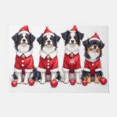 Japanese Chin Christmas Dress Santa Hat Fußmatte (Vorderseite)