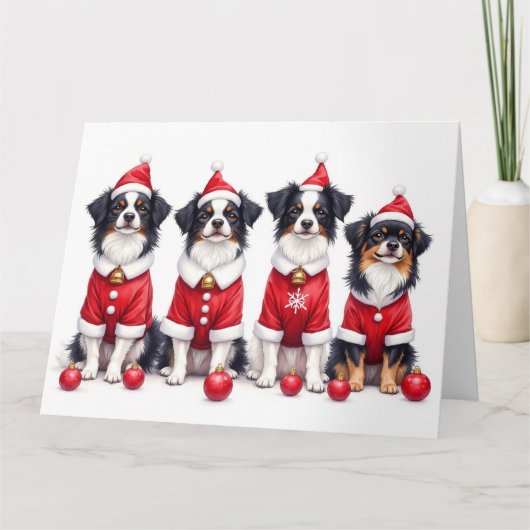 Japanese Chin Christmas Dress Santa Hat Karte (Vorderseite)