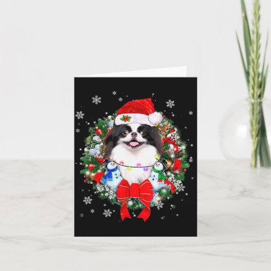Japanese Chin Christmas Wreath Decoration Xmas Paj Karte (Vorderseite)