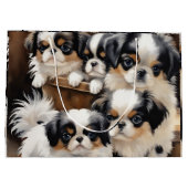 Japanese Chin Love Große Geschenktüte (Rückseite)