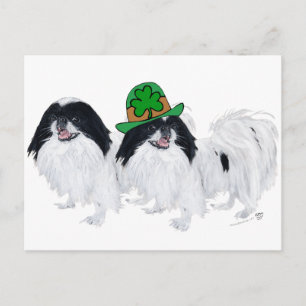Japanese Chin St. Patrick's Day auf Deutsch Postkarte