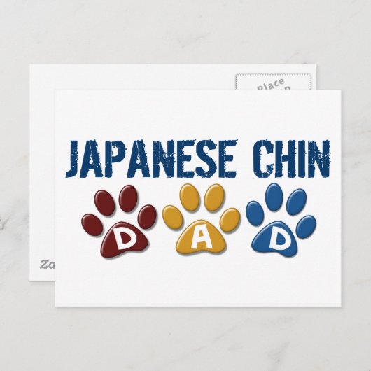 JAPANESE CHIN Vater Paw Print 1 Postkarte (Vorne/Hinten)