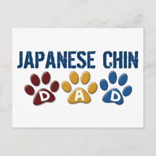JAPANESE CHIN Vater Paw Print 1 Postkarte
