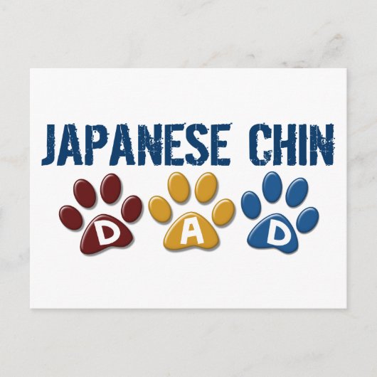 JAPANESE CHIN Vater Paw Print 1 Postkarte (Vorderseite)