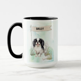 Japanese Chin Watercolor Personalized Dog Tasse