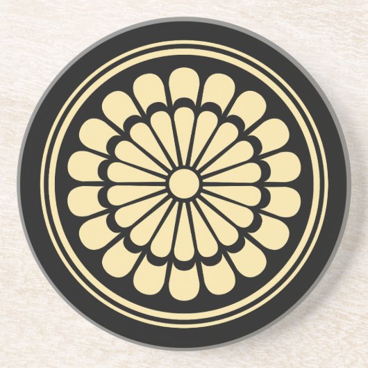 Japanese Chrysanthemum Crest (Kamon) Getränkeuntersetzer (Vorne)