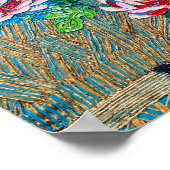 Japanese Chrysanthemums After Van Gogh Poster (Ecke)