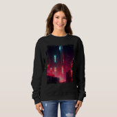 Japanese City Vaporwave Tokyo Night Cityscape Sweatshirt (Vorne ganz)