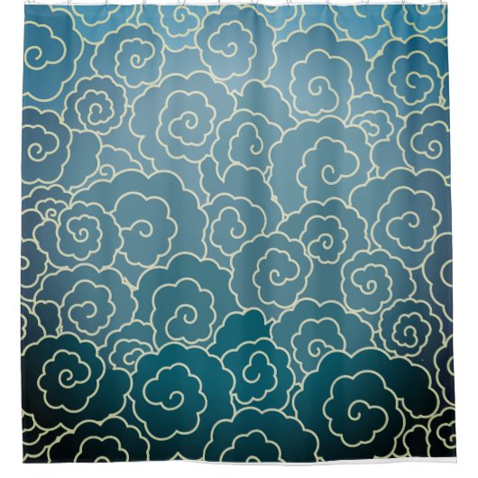 JAPANESE CLOUD PATTERN Duschvorhang (Vorderseite)