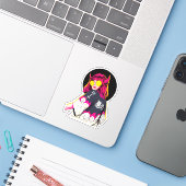 Japanese Cool Evil Girl Urban Cool Style  Aufkleber (Laptop mit iPhone)
