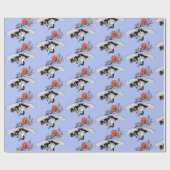Japanese crane bird and blooming sakura geschenkpapier (Flach)