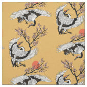 Japanese crane bird and blooming sakura stoff (Muster)