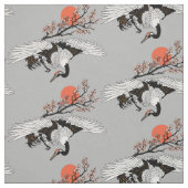 Japanese crane bird and blooming sakura stoff (Muster)