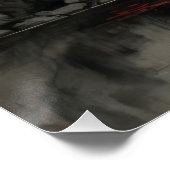 Japanese Crane Pagoda Red Sun Poster Zen Oriental (Ecke)