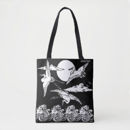 Japanese Cranes Over Waves – Personalized Tasche