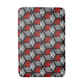 Japanese Cranes, Red, Gray / Grey and Black Badematte (Vorderseite Vertikal)